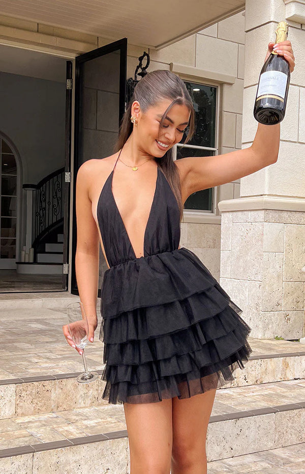 Party Favour Black Mini Dress