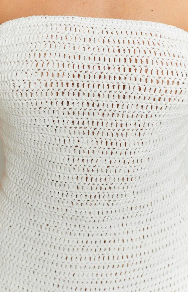 July White Knit Mini Dress