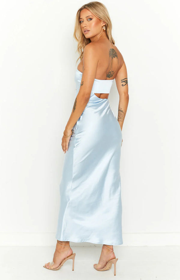Blair Ice Blue Strapless Maxi Dress