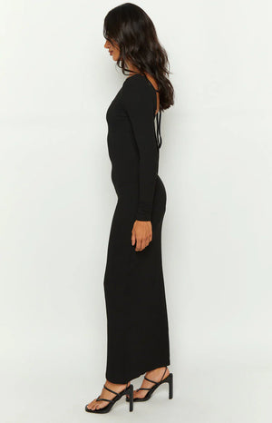 Romilly Black Long Sleeve Maxi Dress